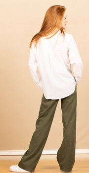 Pintucked Flowy Shirt White