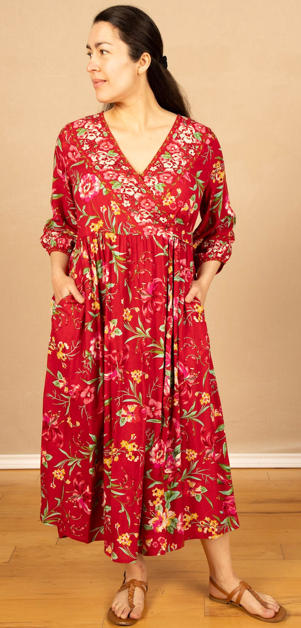 Isabelle Wrap Dress Red