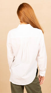 Pintucked Flowy Shirt White