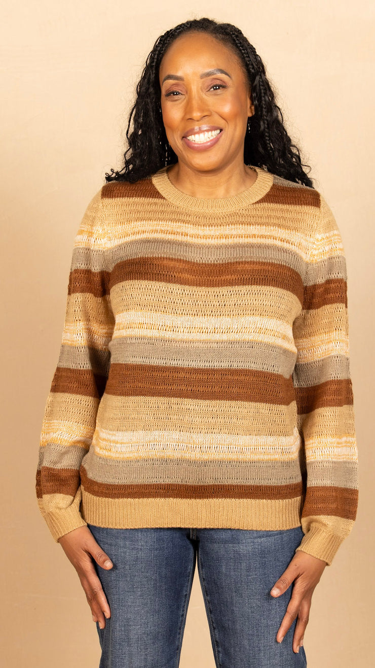 Long Sleeve Crew Neck Sweater Jasper Multistripe