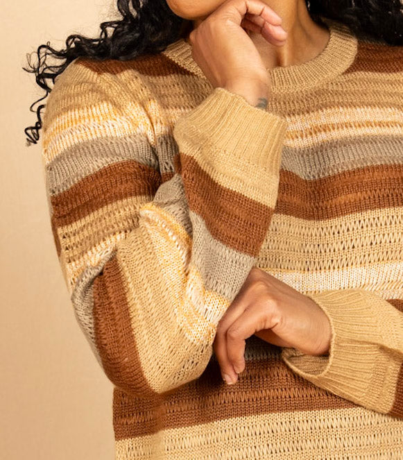 Long Sleeve Crew Neck Sweater Jasper Multistripe