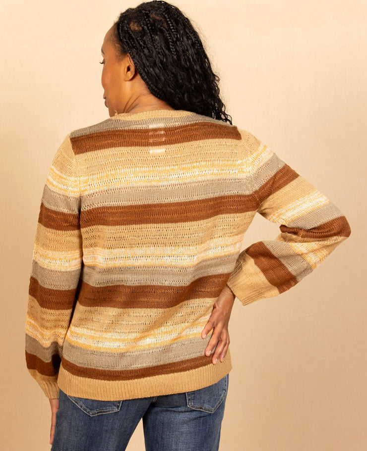 Long Sleeve Crew Neck Sweater Jasper Multistripe