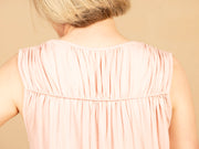 Sleeveless Shirred Tee Soft Pink