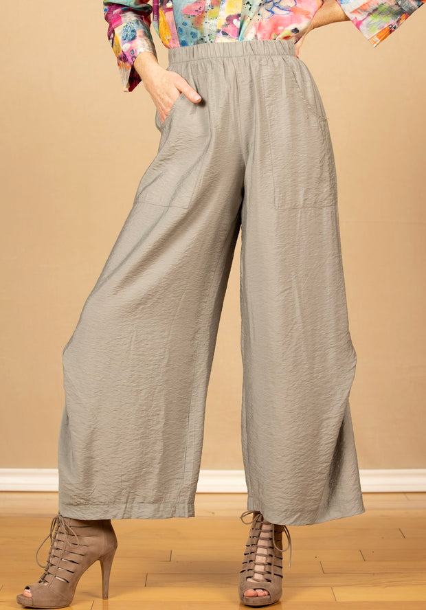 Solid Wide Leg Pant Grey