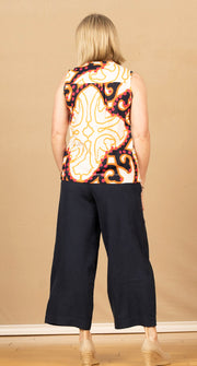 Shelly Linen Culotte Navy