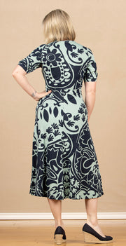 Megan Jersey Dress Green Print