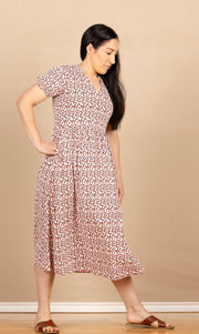 Leah Jersey Dress Red Multi
