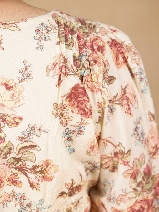 Victorian Rose Dress Ecru