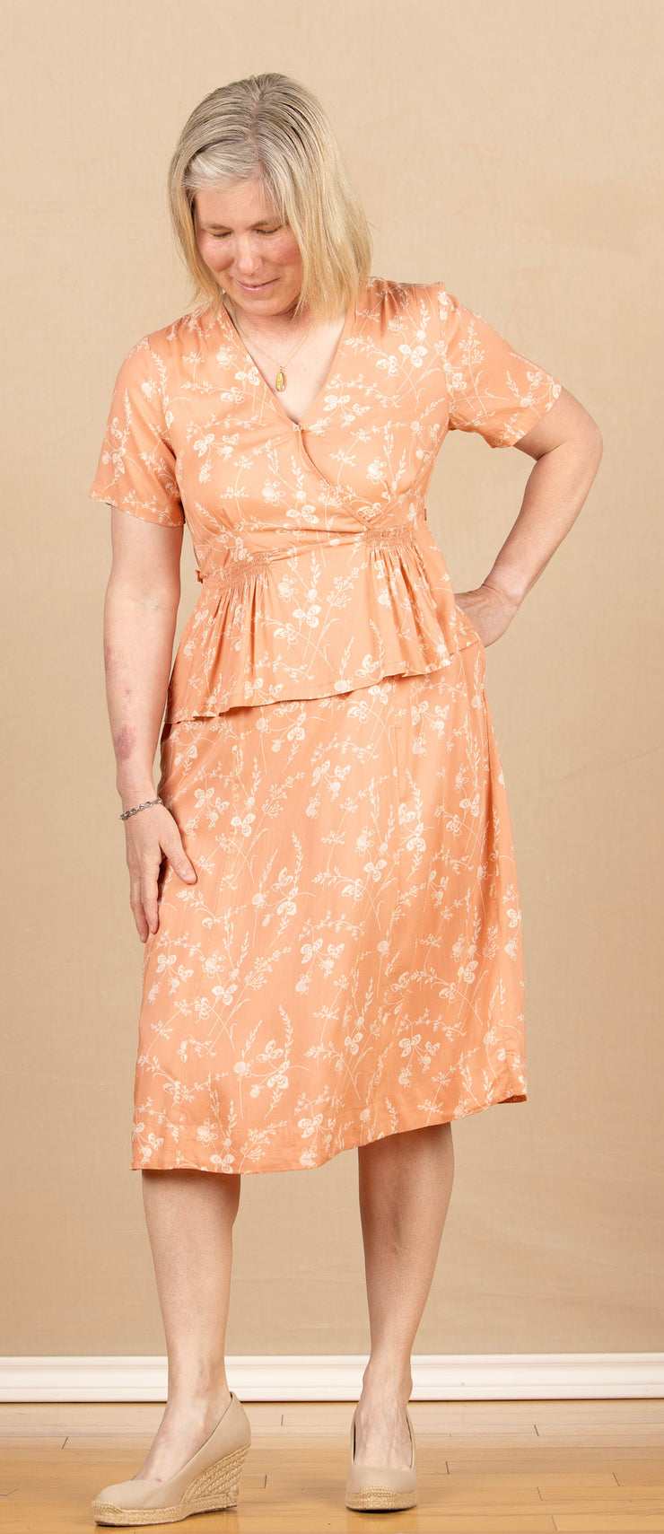 Clover 1940'S Dress Soft Orange