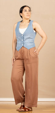 Wren Welt Pocket Vest Sea Breeze Wash