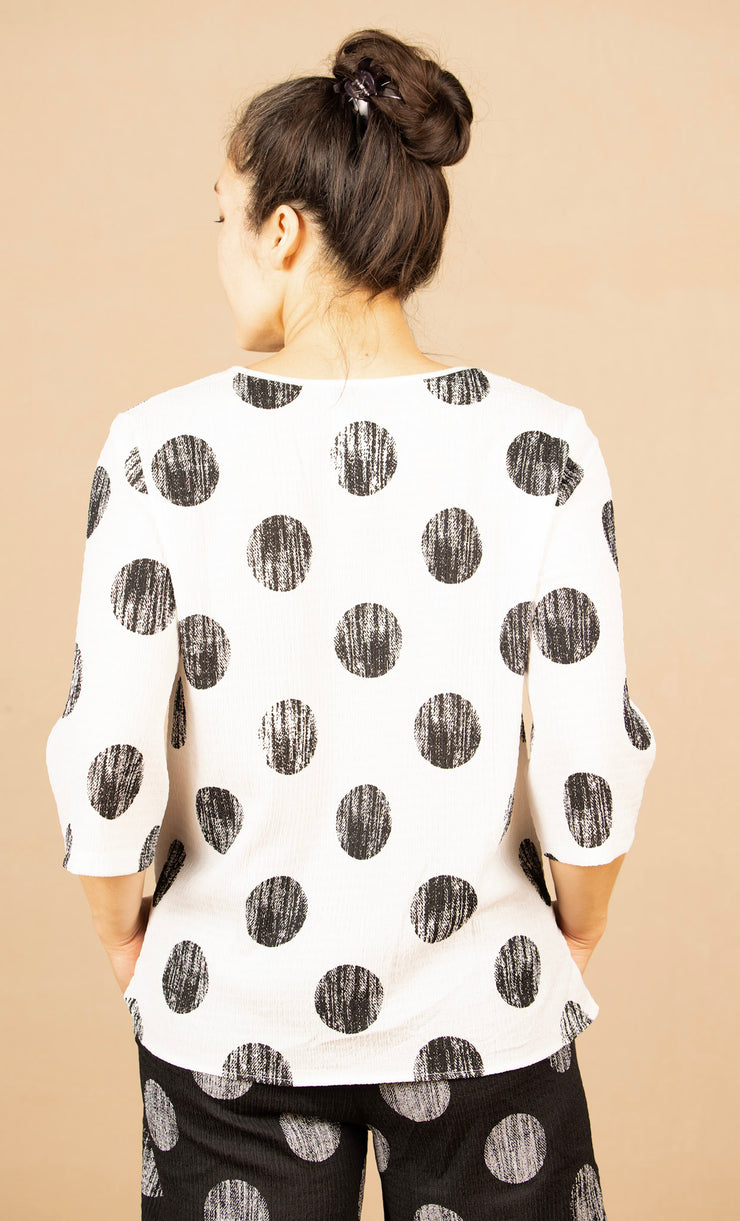 Crinkle Puffer Moon Tunic White
