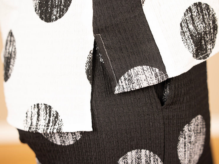 Crinkle Puffer Moon Tunic White