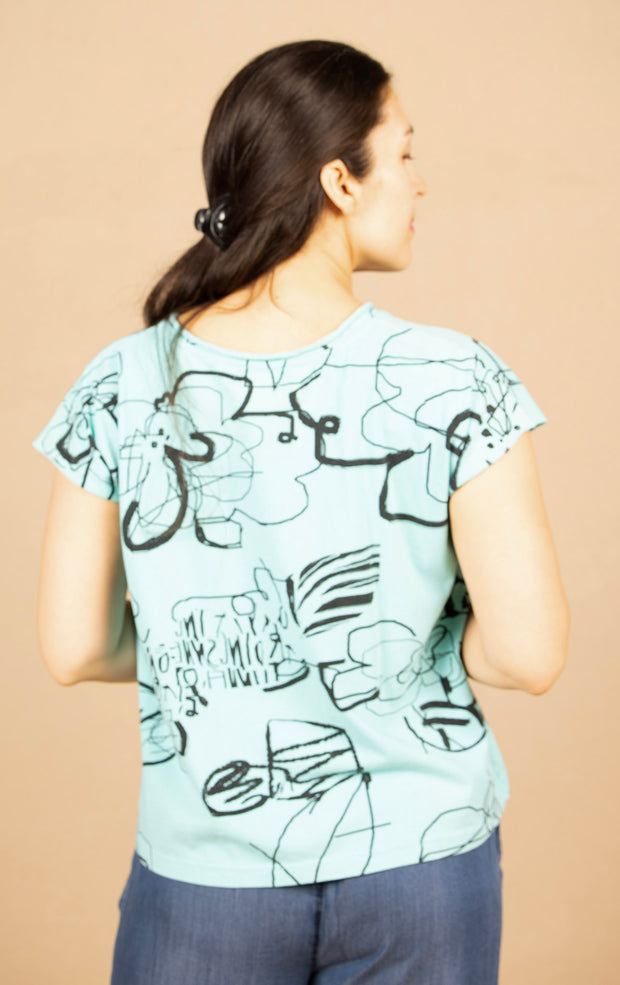 V Neck Top Teal