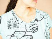 V Neck Top Teal