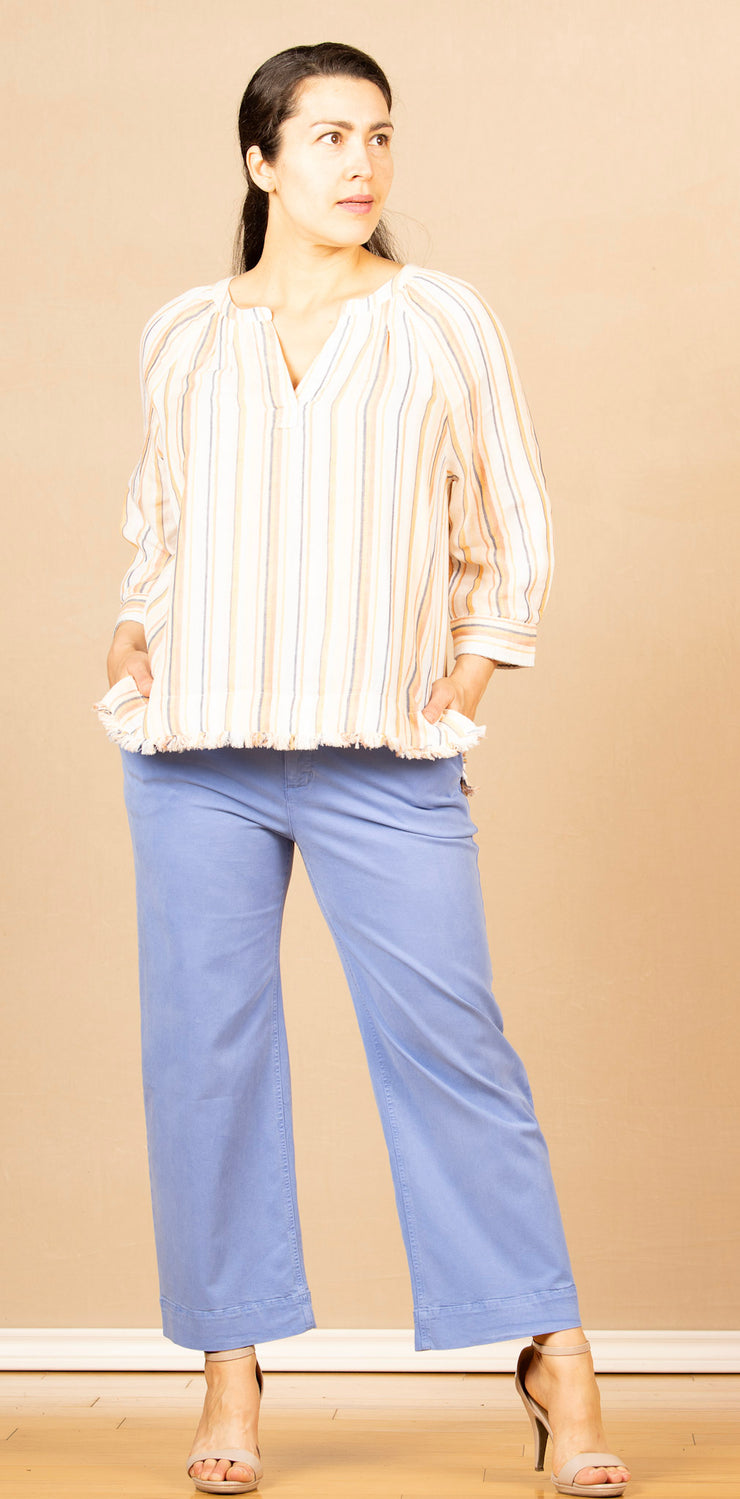 Saige Wide Leg Crop Portofino Blue