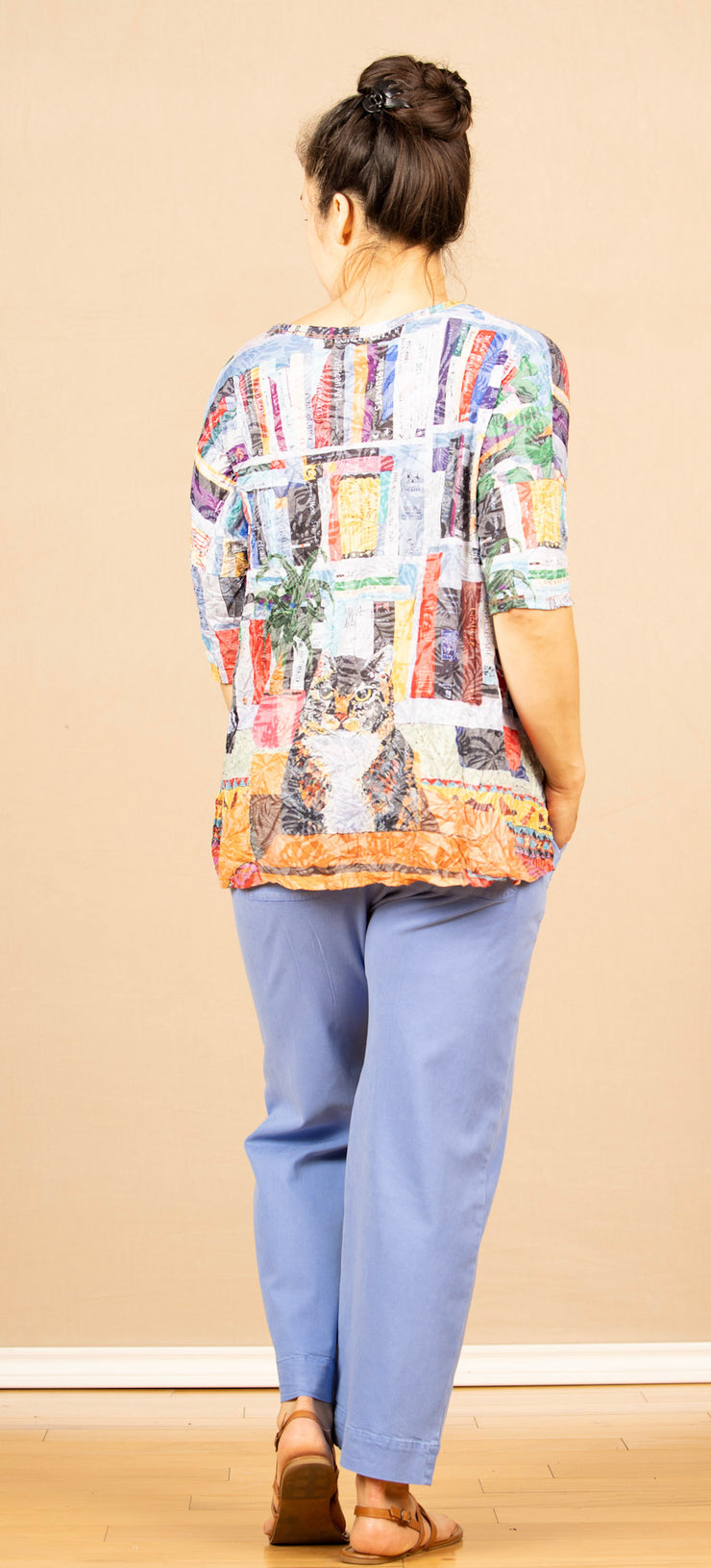 Crinkle Dolman Sleeve Top Cat