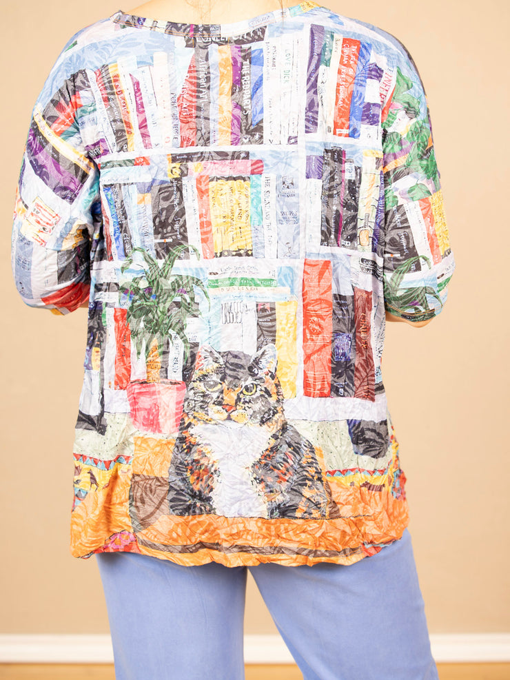 Crinkle Dolman Sleeve Top Cat