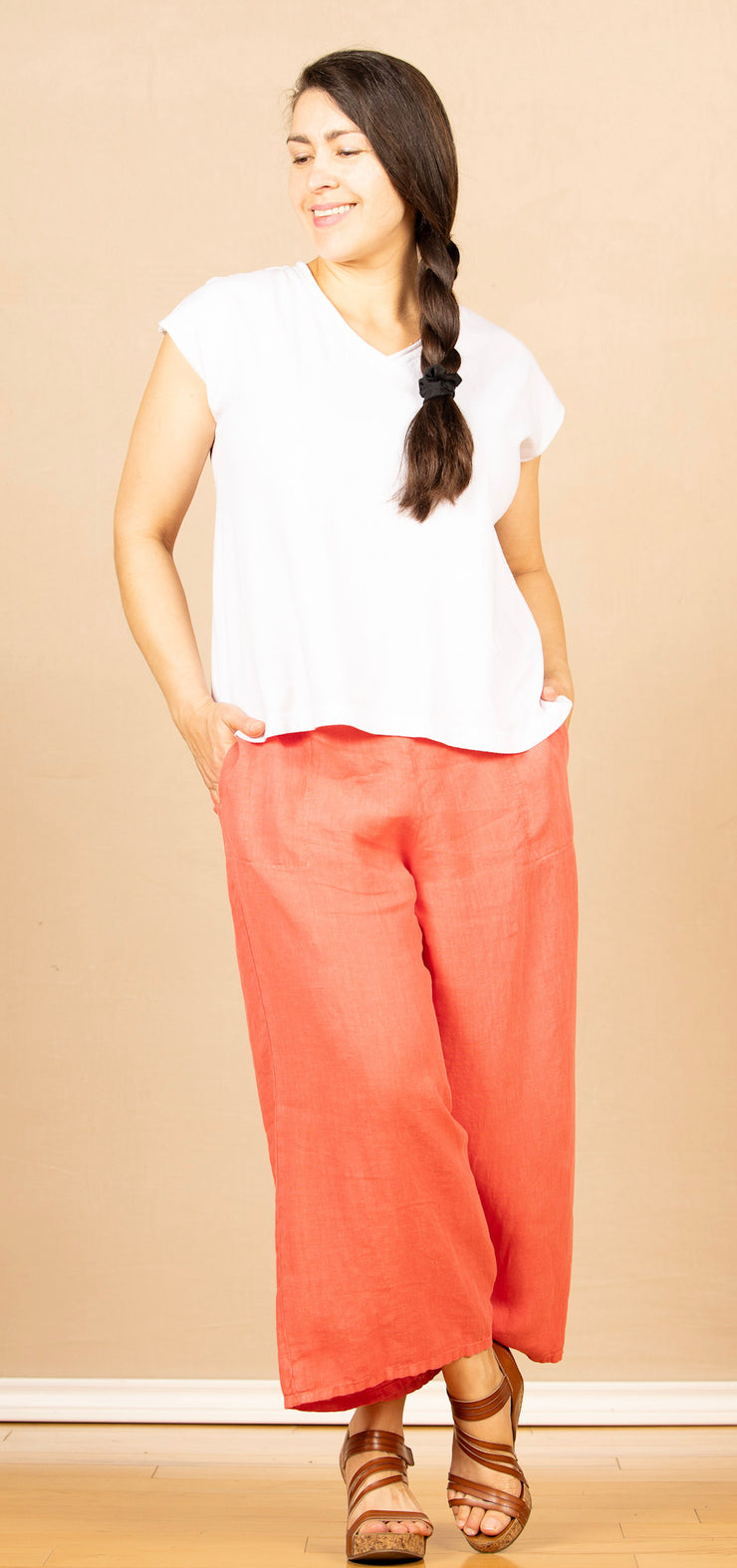 V Neck Tee White