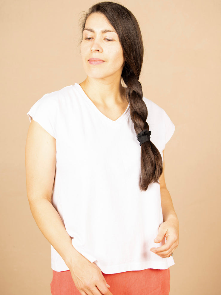 V Neck Tee White