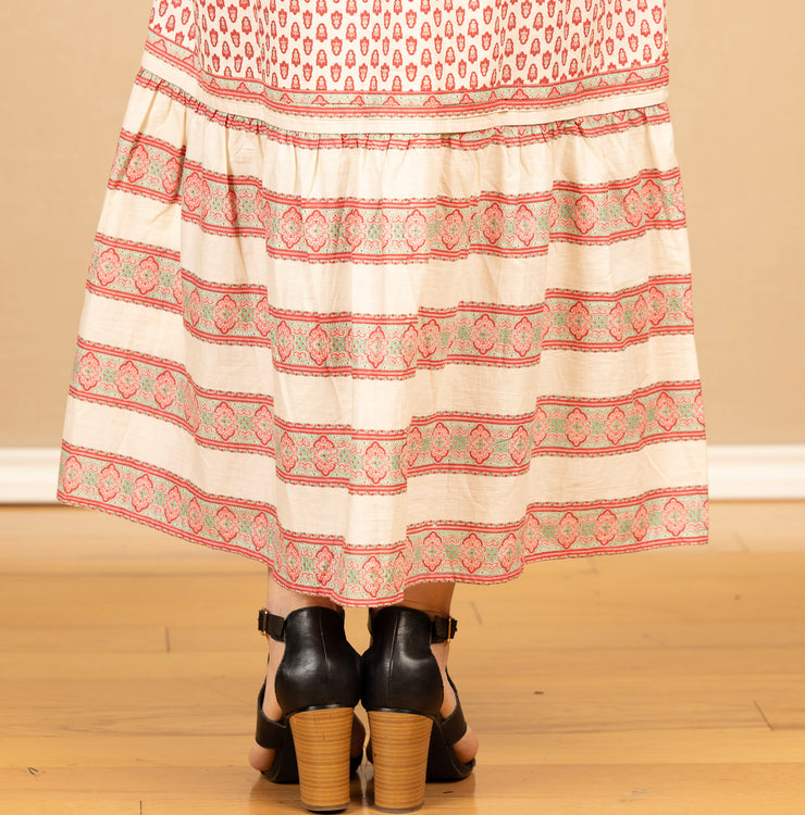 Provence Hostess Dress Ecru Pink