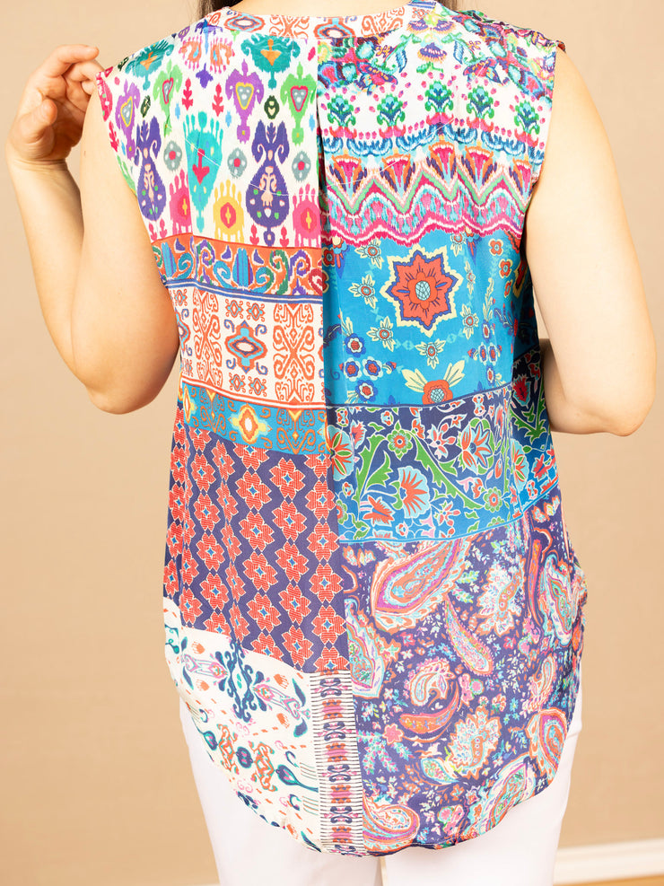 Silk Viscose Tank Paisley