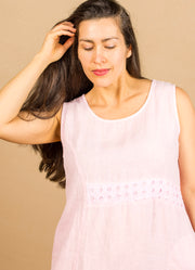 Embroidered Insert Dress Pink