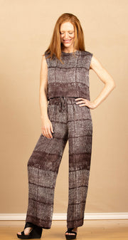 Wide Leg W/Wide Hem Asilah Textured Print