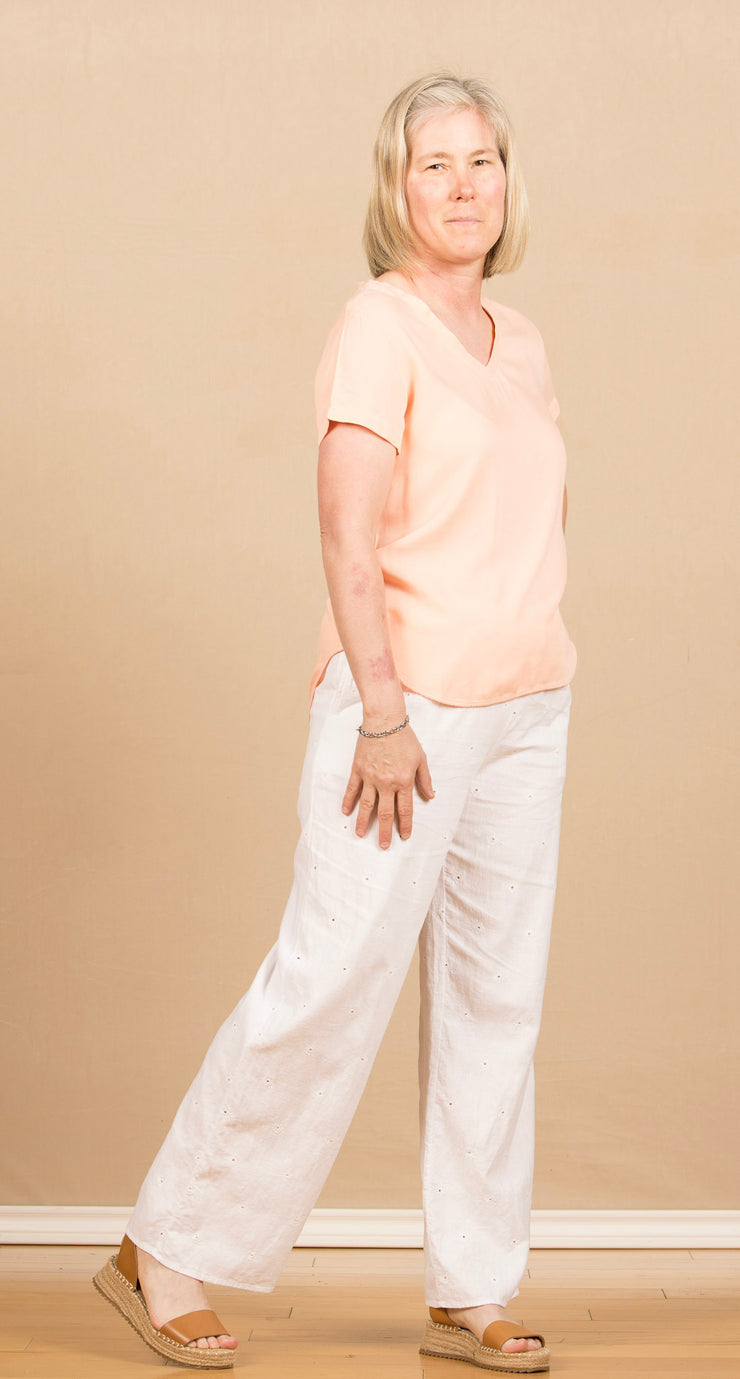 V-Neck Tee Sunset Coral