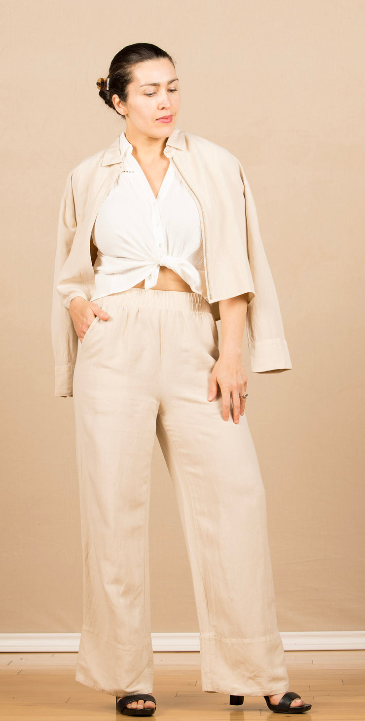 Oversized Cropped Shacket Moroccan Sand