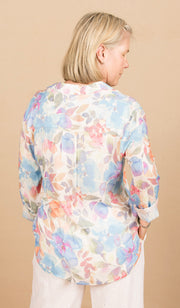 Clean Front Hipster Shirt Floral Garden Print