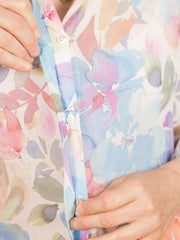 Clean Front Hipster Shirt Floral Garden Print