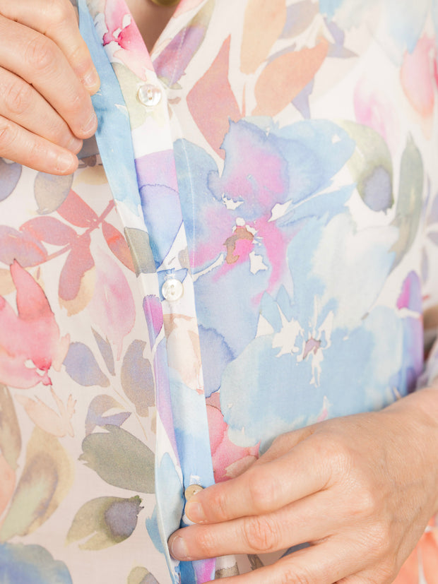 Clean Front Hipster Shirt Floral Garden Print
