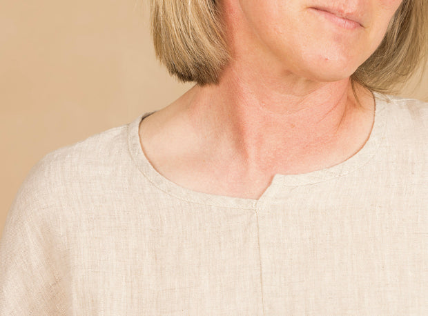 Boxy Pleat Top Natural