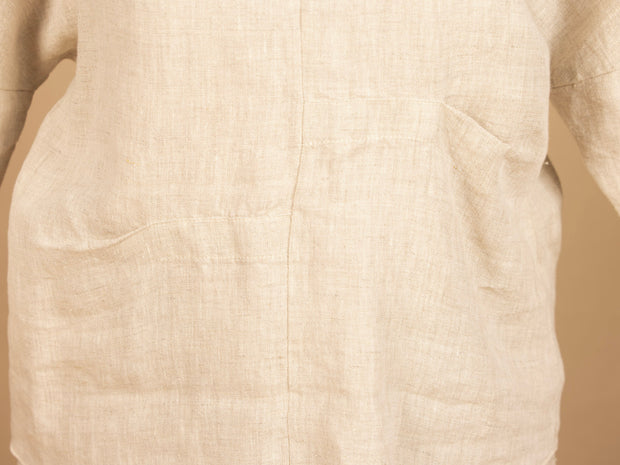Boxy Pleat Top Natural