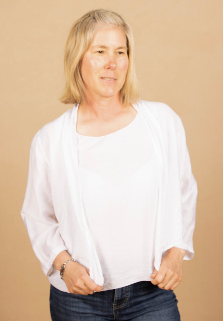Crop Cardi White Parachute