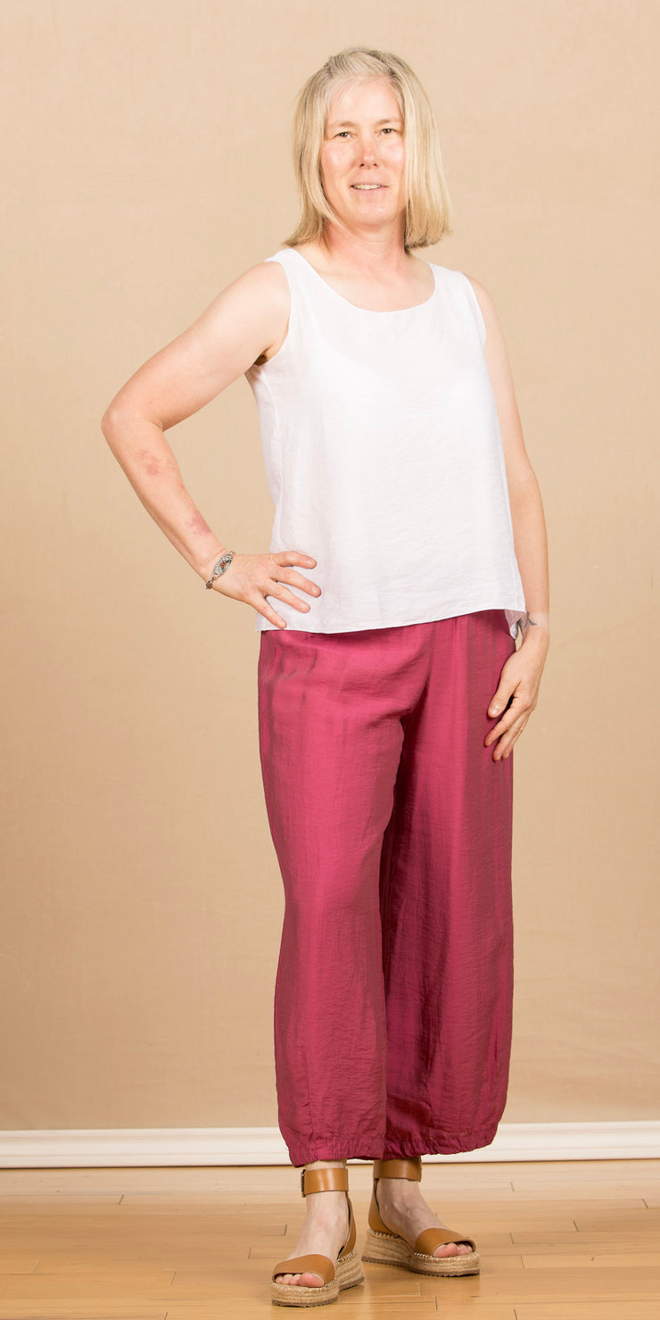 Darted Crop Pant Rhubarb