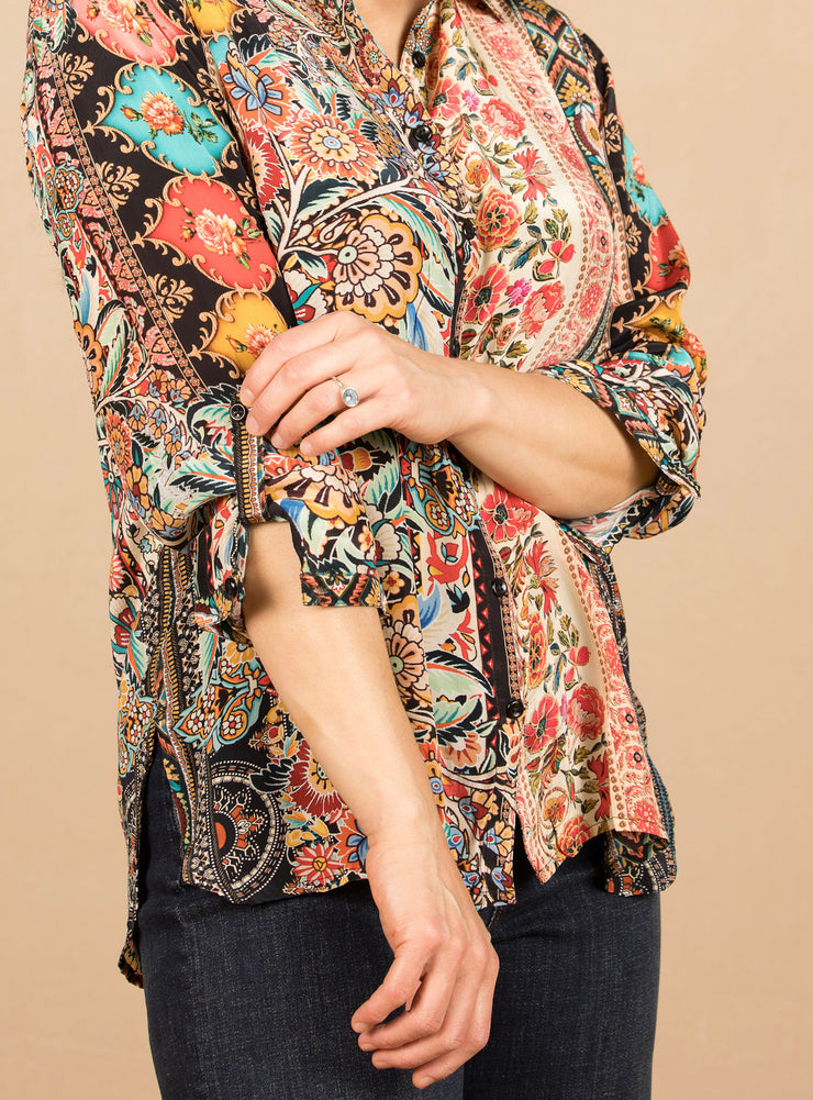 Viscose Silk Button Down Multi