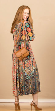 Viscose Silk Long Dress Multi