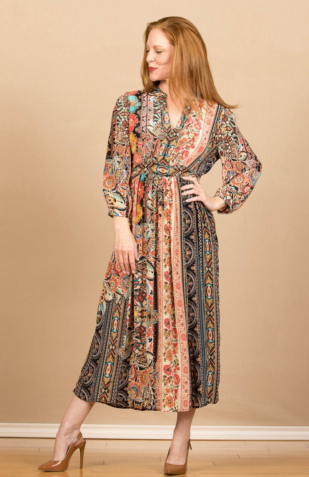 Viscose Silk Long Dress Multi