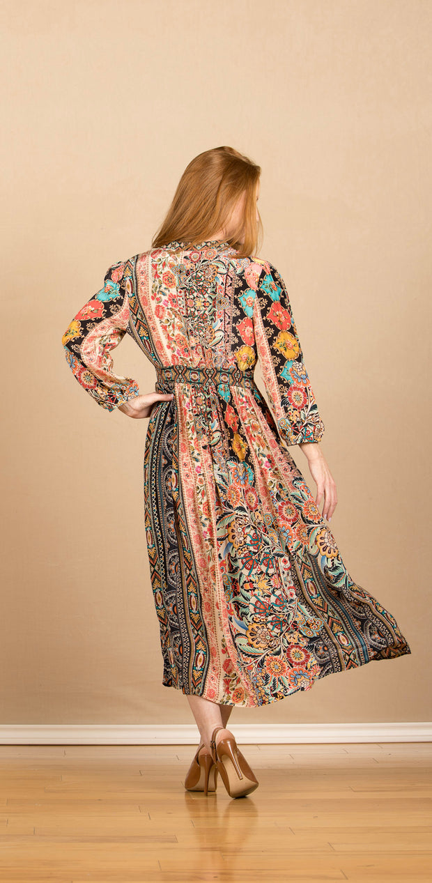 Viscose Silk Long Dress Multi