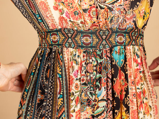 Viscose Silk Long Dress Multi