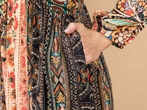 Viscose Silk Long Dress Multi