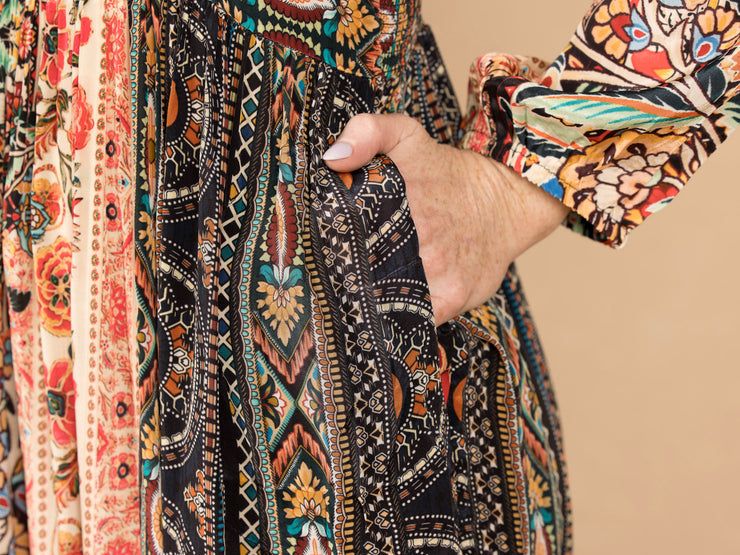 Viscose Silk Long Dress Multi