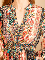 Viscose Silk Long Dress Multi