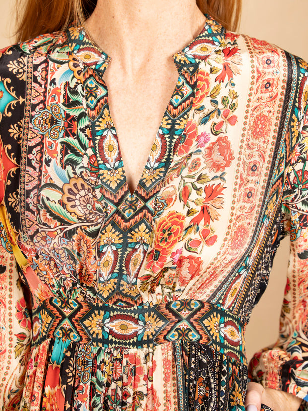 Viscose Silk Long Dress Multi