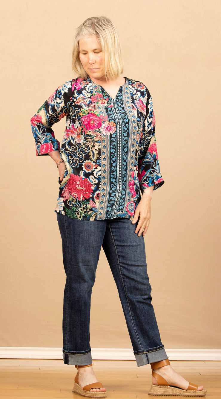 Stitch Detail Tunic Navy