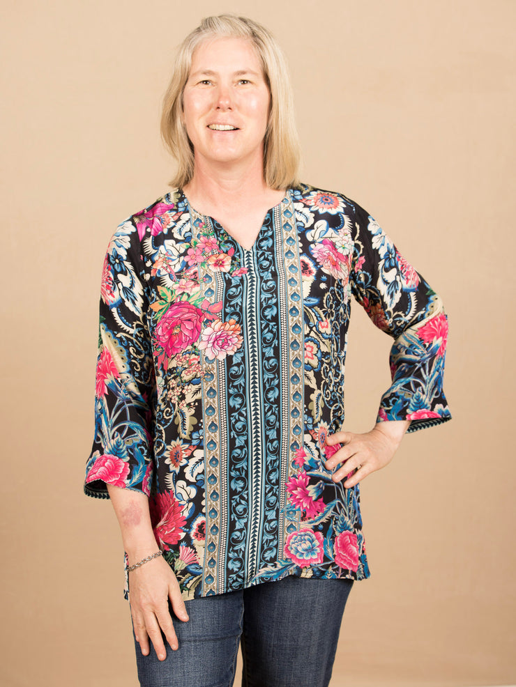 Stitch Detail Tunic Navy