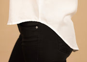 Contrast Trim Long Sleeve Pullover Off White