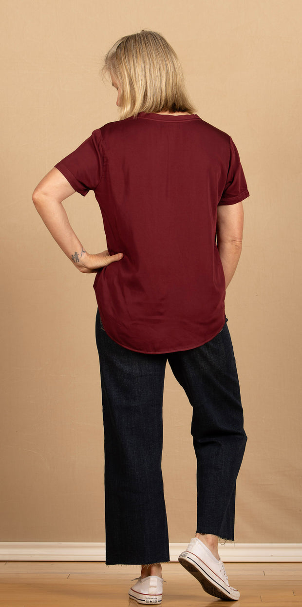 V- Neck Tee Deep Plum