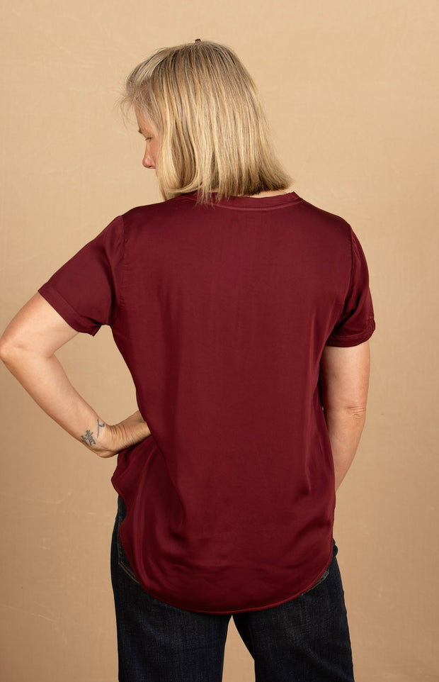 V- Neck Tee Deep Plum